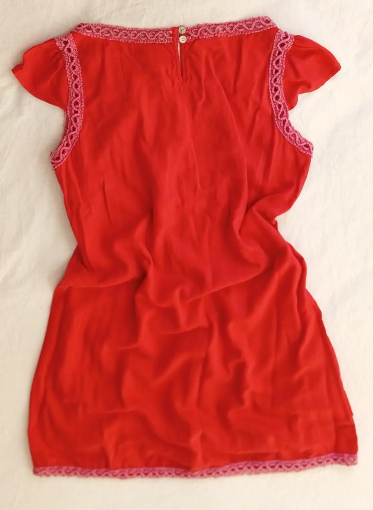 Vestido Rojo con Doble Forro TANNA. Talla 40