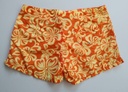 Bermuda Mujer Naranja con Estampados Florales Amarillos STEVE &amp; BARRY'S. Talla M