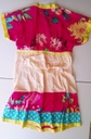 Vestido Naranja Tejido con Flores de Colores en la Falda. SPRINGFIELD. Talla L