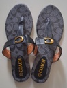 Sandalias Casuales Mujer Negras con Dorado COACH. TALLA 41