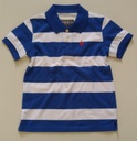 Camiseta Manga Corta Niño a Rayas Blancas y Azul Intenso AERO X. Talla 10 años