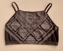 Sujetador Casual Negro con Estampados Bordados en Gris. Talla L