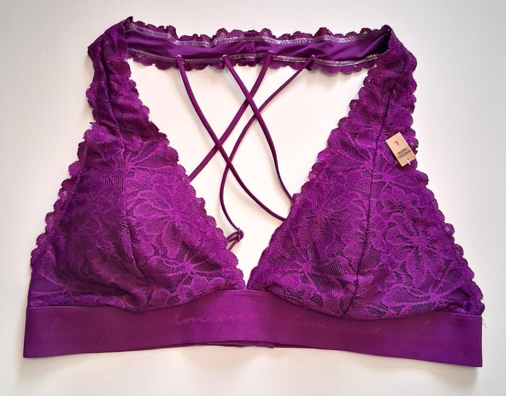 Sujetador De Gala Morado con Bordados PINK VICTORIA'S SECRET. Talla L