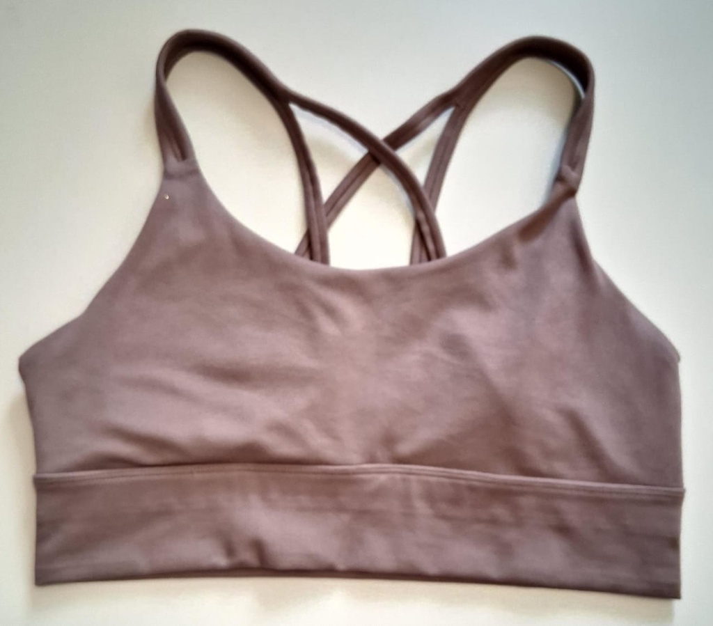 Sujetador Deportivo Marrón Claro con Tirantes Cruzados. Talla L