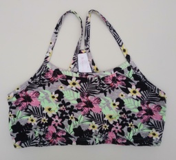 Sujetador Casual Gris con Flores de Diversos Colores NO BOUNDARIES. Talla S