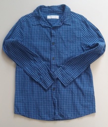 Camisa Manga Larga Niño Azul a Cuadritos Negros IFT BOYS. Talla 7-8 años