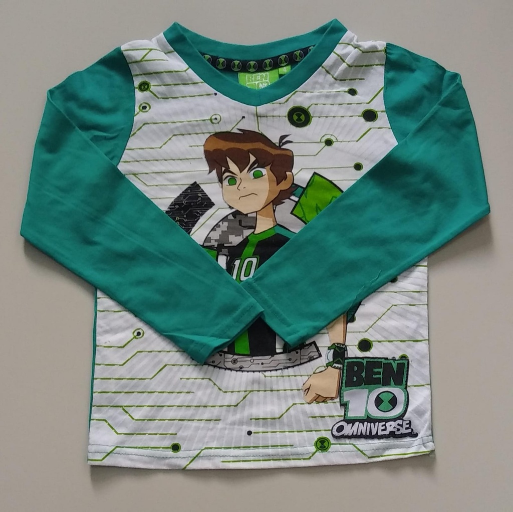 Camiseta Manga Larga Niño Verde con Muñequito de BEN Talla años