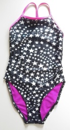 Traje de Baño Mujer Negro con Estrellas Plateadas TYR. Talla 32