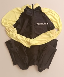 Enterizo Negro y Amarillo Fosforescente en Mangas OCEAN TEC. Talla M