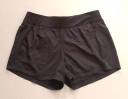 Short Mujer Negro Con Tirador Interno Elástico Fucsia y Bolsillo Con Cremallera Trasero ATHLETA. Talla S