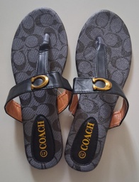 Sandalias Casuales Mujer Negras con Dorado COACH. TALLA 41